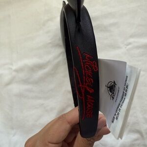 Disney Black Mickey Mouse Headband with Red Embroidery